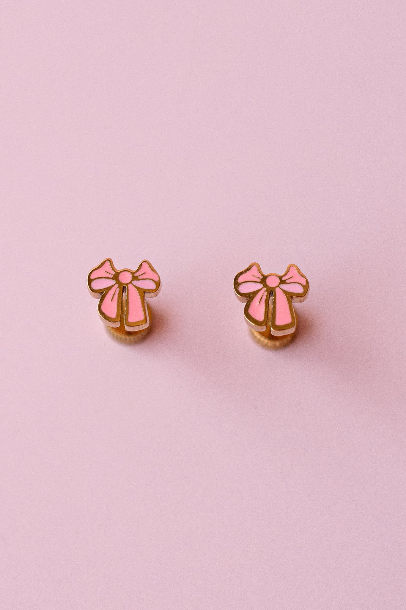 Pink Bow Studs