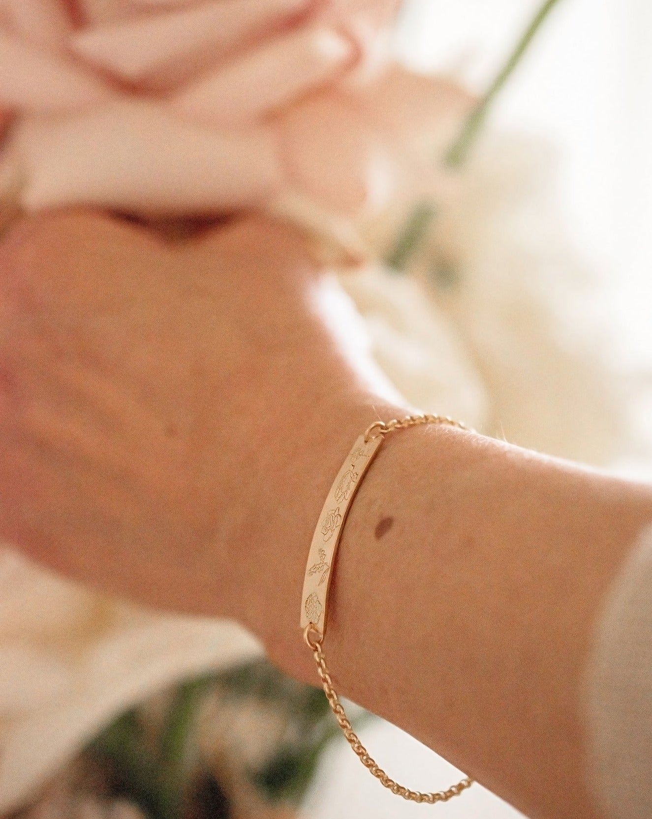 Floral Bar Bracelet