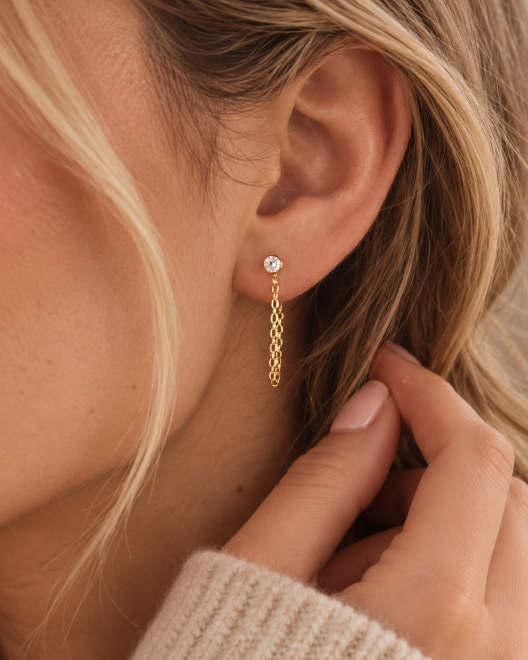 Celeste Chain Studs