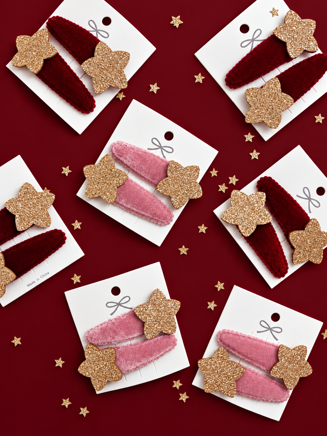 Velvet Star Hair Clips