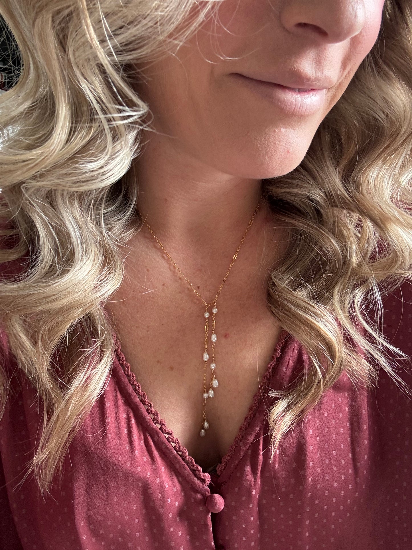 Pearl Lariat Necklace