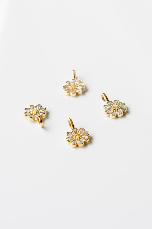 CZ Floral Charm Necklace