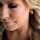 Hammered CZ Crescent Hoops