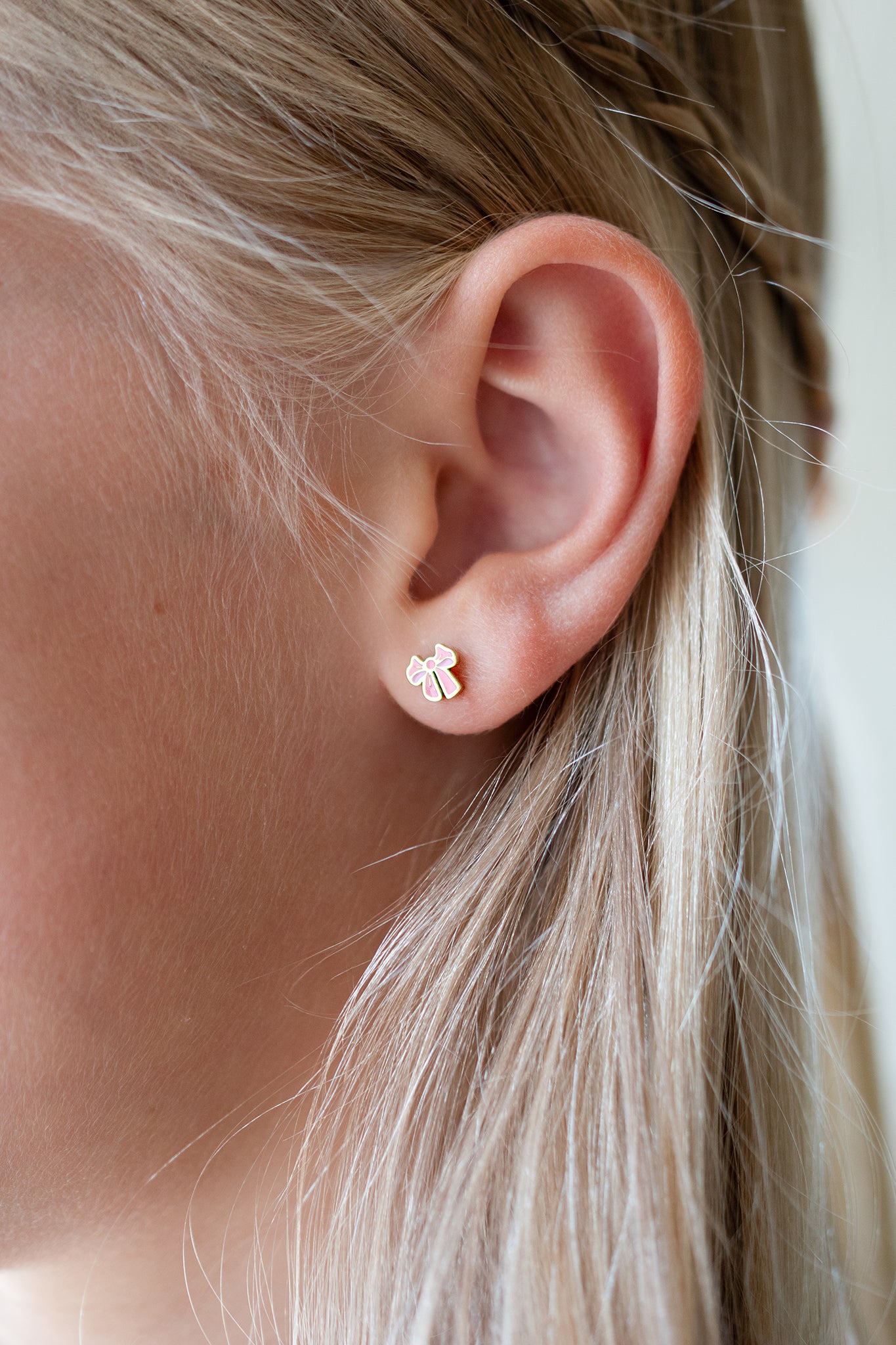 Pink Bow Studs