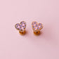 Checkered Purple Heart Studs