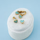 Checkered Blue Heart Studs
