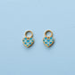Checkered Blue Heart Charm