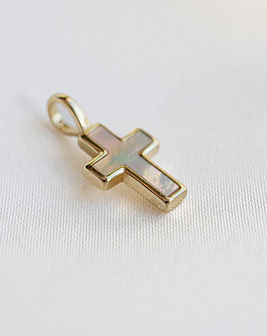 Pearl Cross Charm