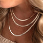 Vintage Herringbone Necklace - SILVER