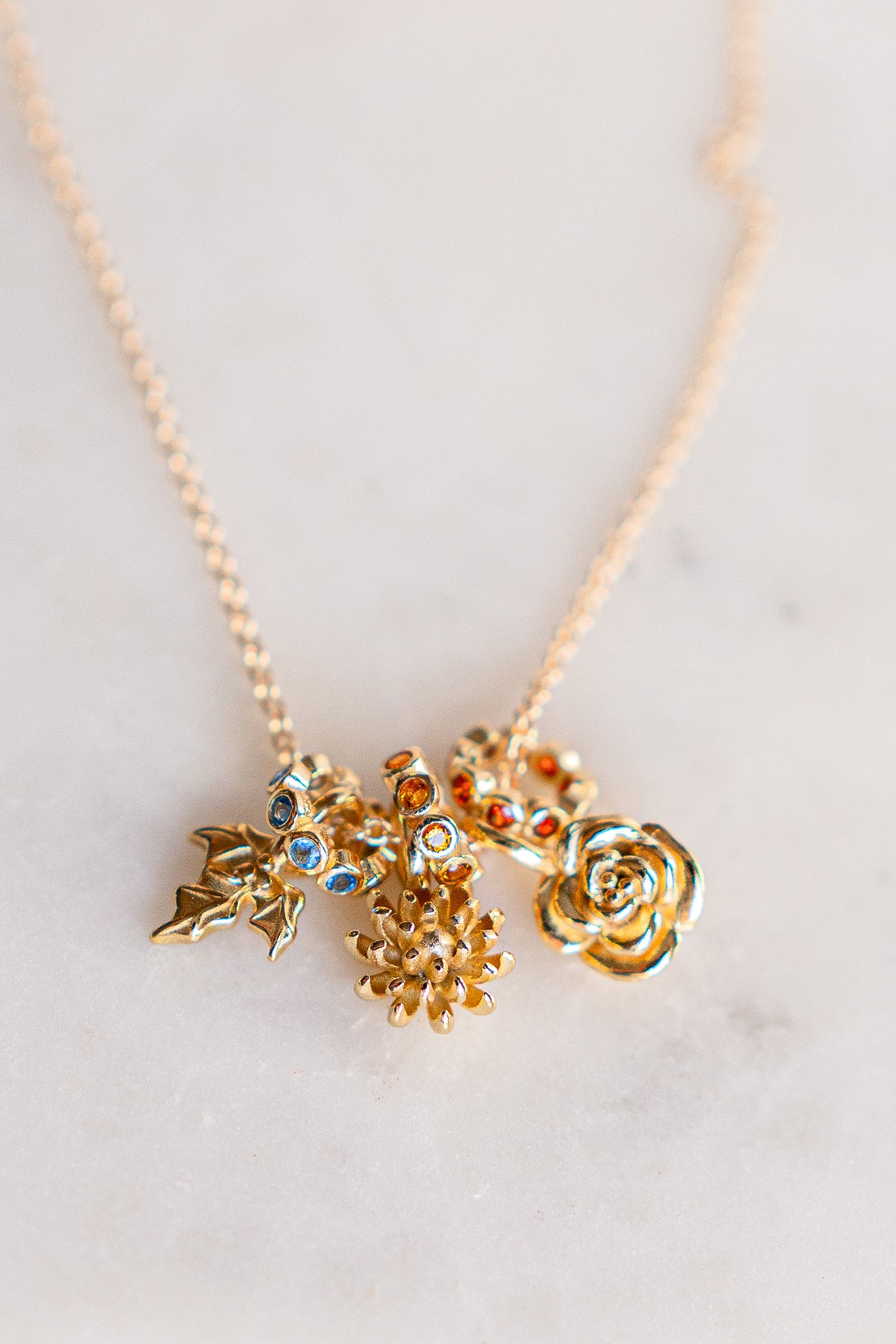 Birth Flower Charm Necklace