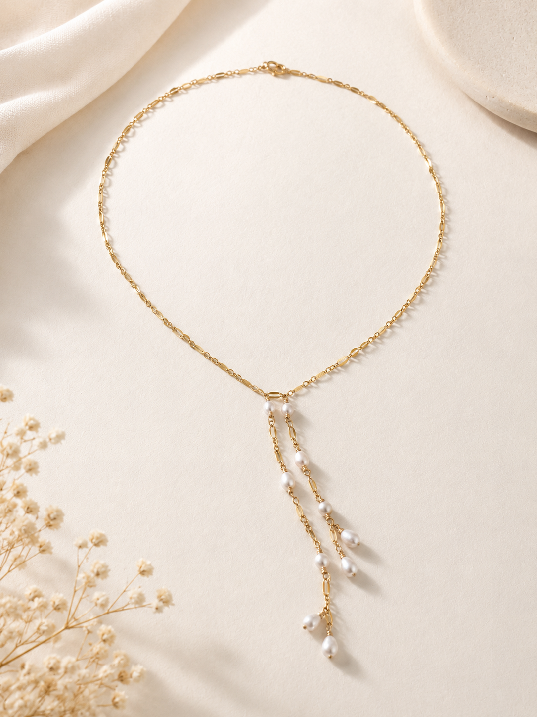 Pearl Lariat Necklace