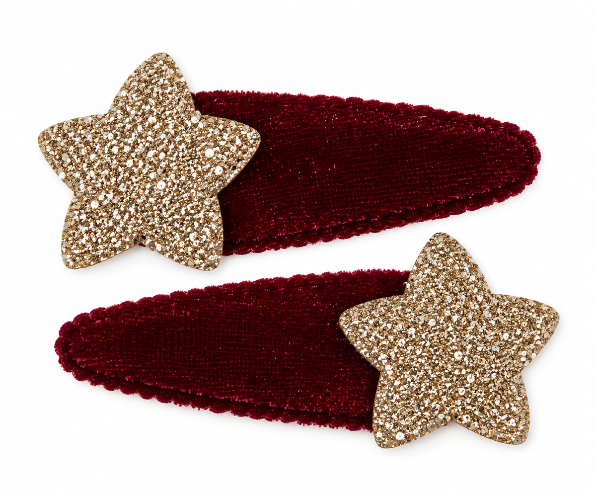 Velvet Star Hair Clips