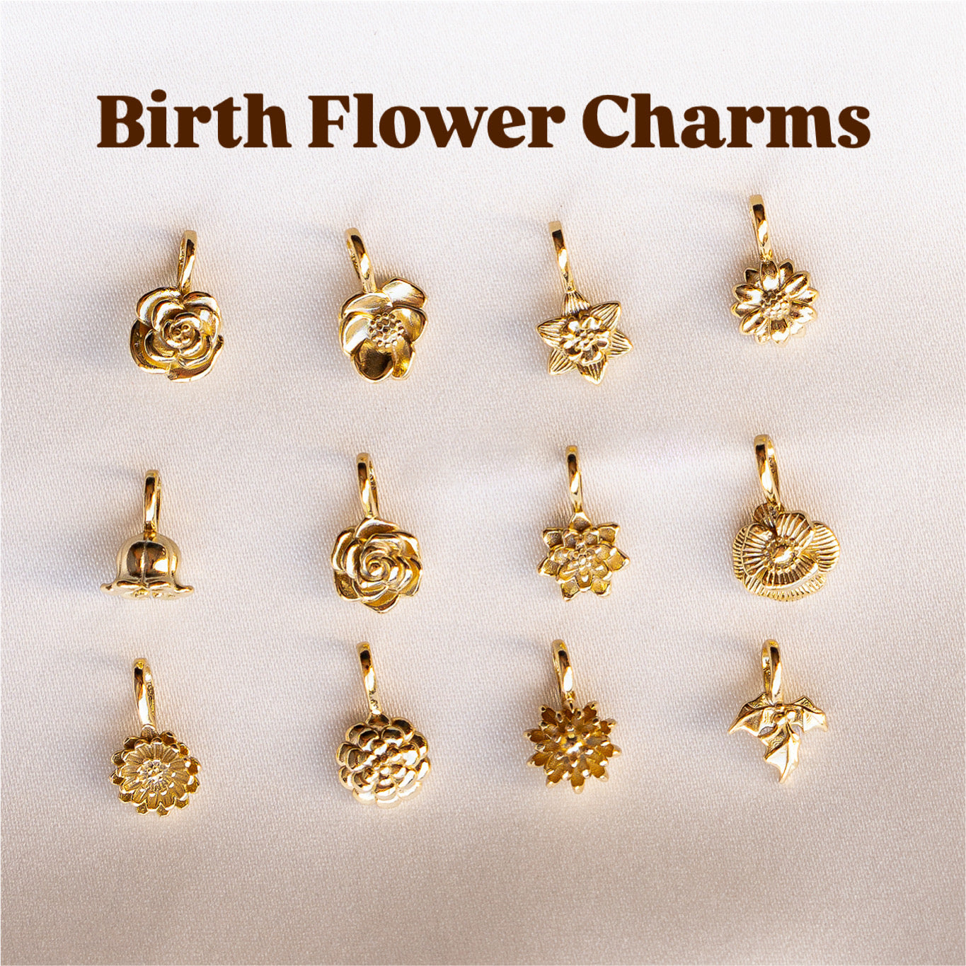 Birth Flower Charm Necklace