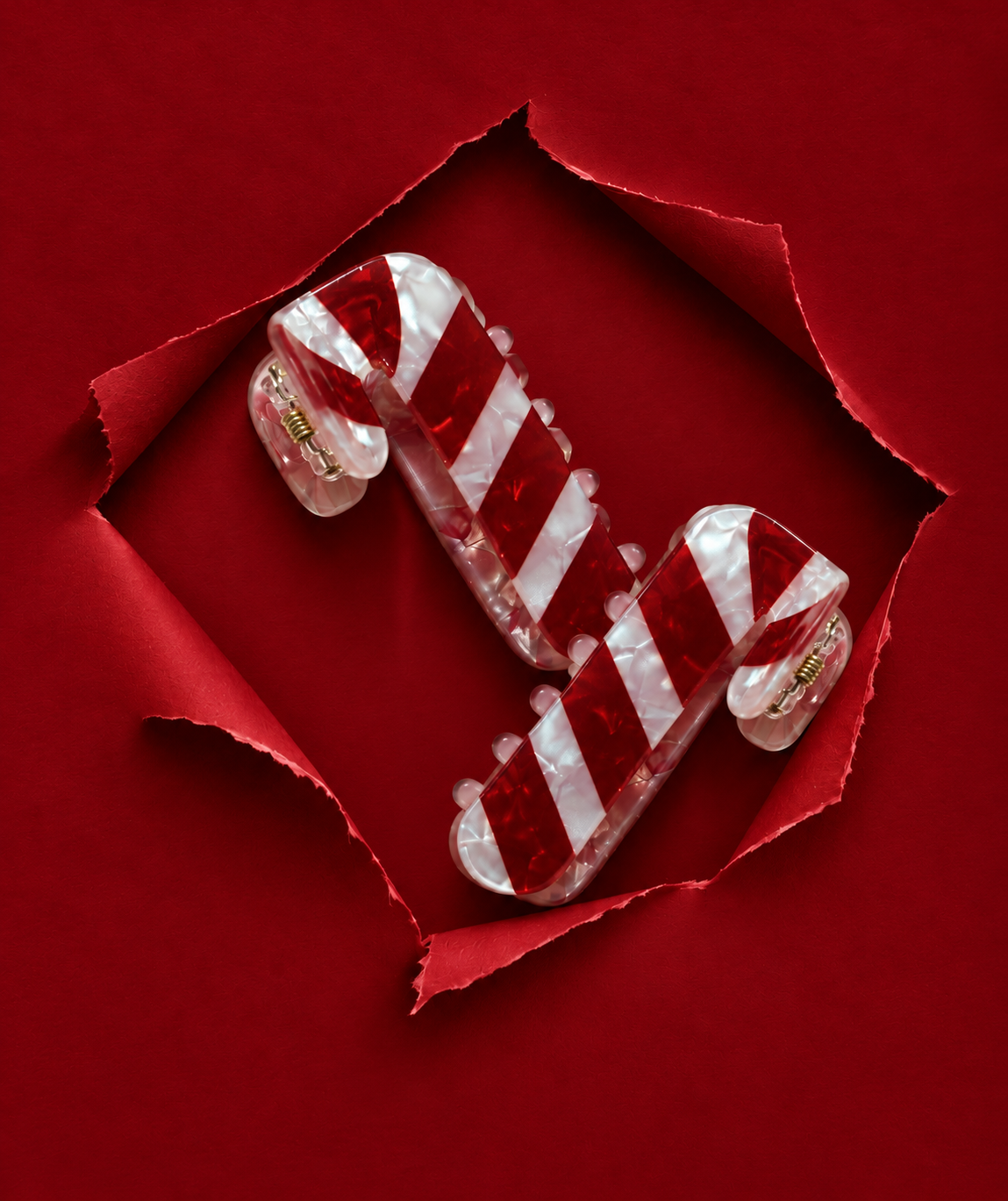 Candy Cane Claw Clips