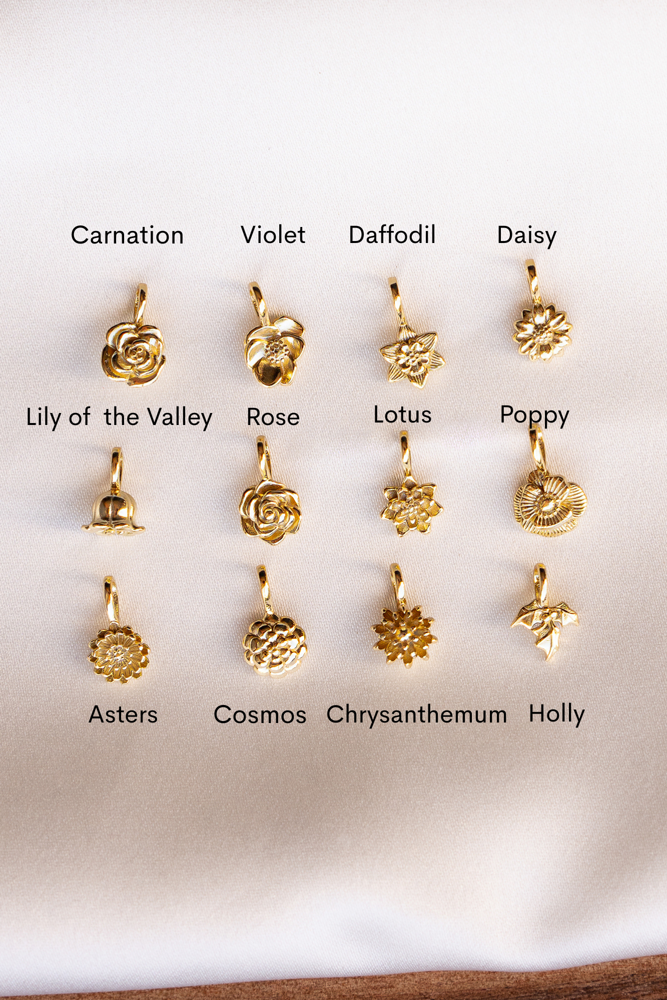 Birth Flower Charm Necklace