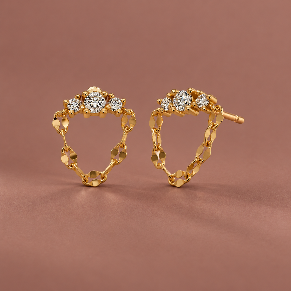 Sparkle Chain Studs