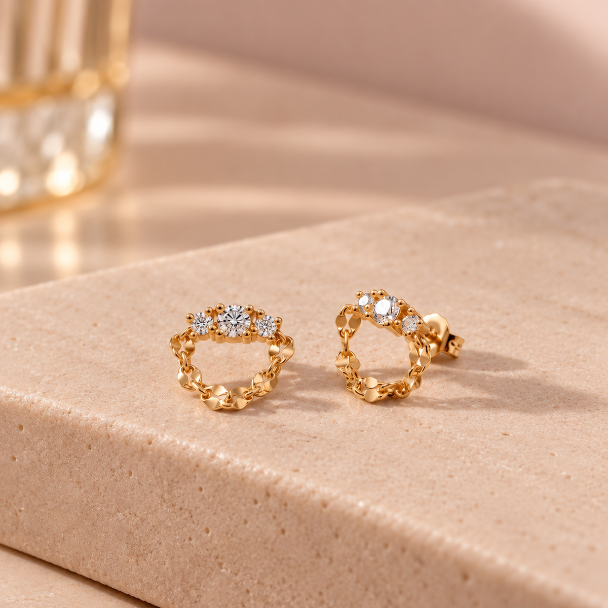 Sparkle Chain Studs