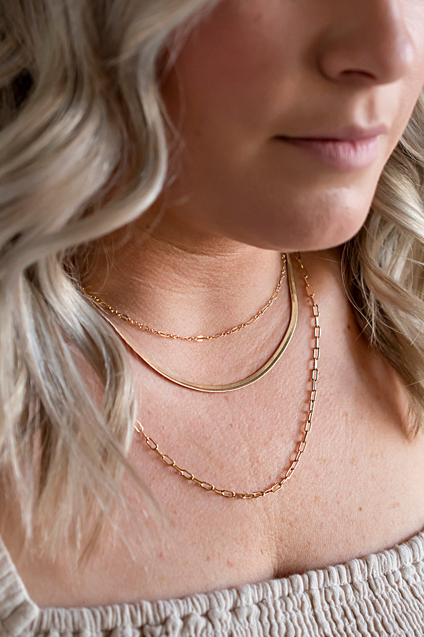 Rose Gold Plated Paperclip Necklace by Philip Jones Jewellery